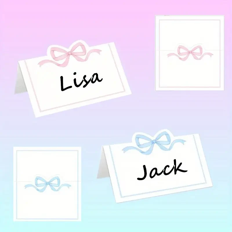 Carte de masa roz cu design bant 3