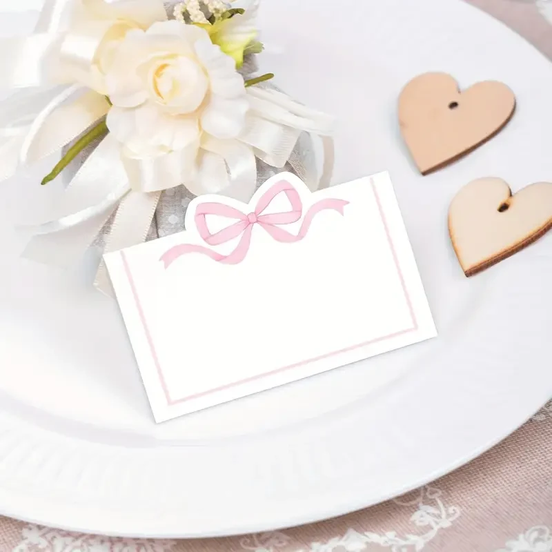Carte de masa roz cu design bant 4
