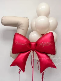 Balon mare din folie în formă de fundiță <roșu