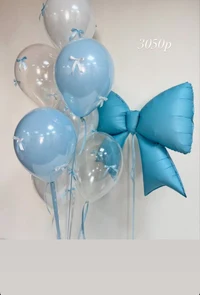 Balon mare din folie în formă de fundiță albastru